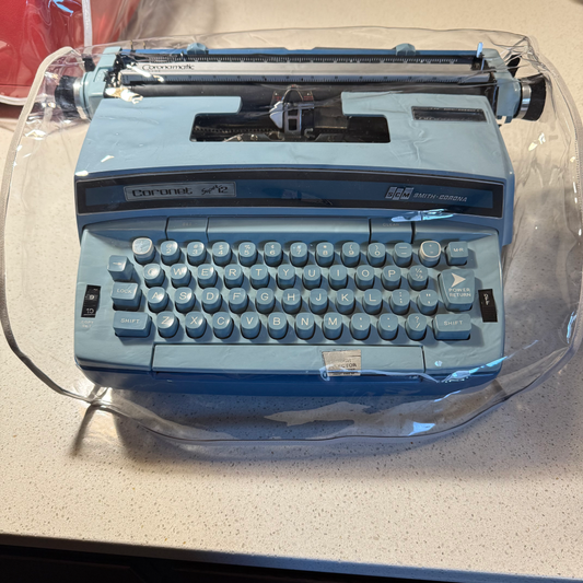 Small Electric Portable Typewriter Dust Cover in Clear Vinyl