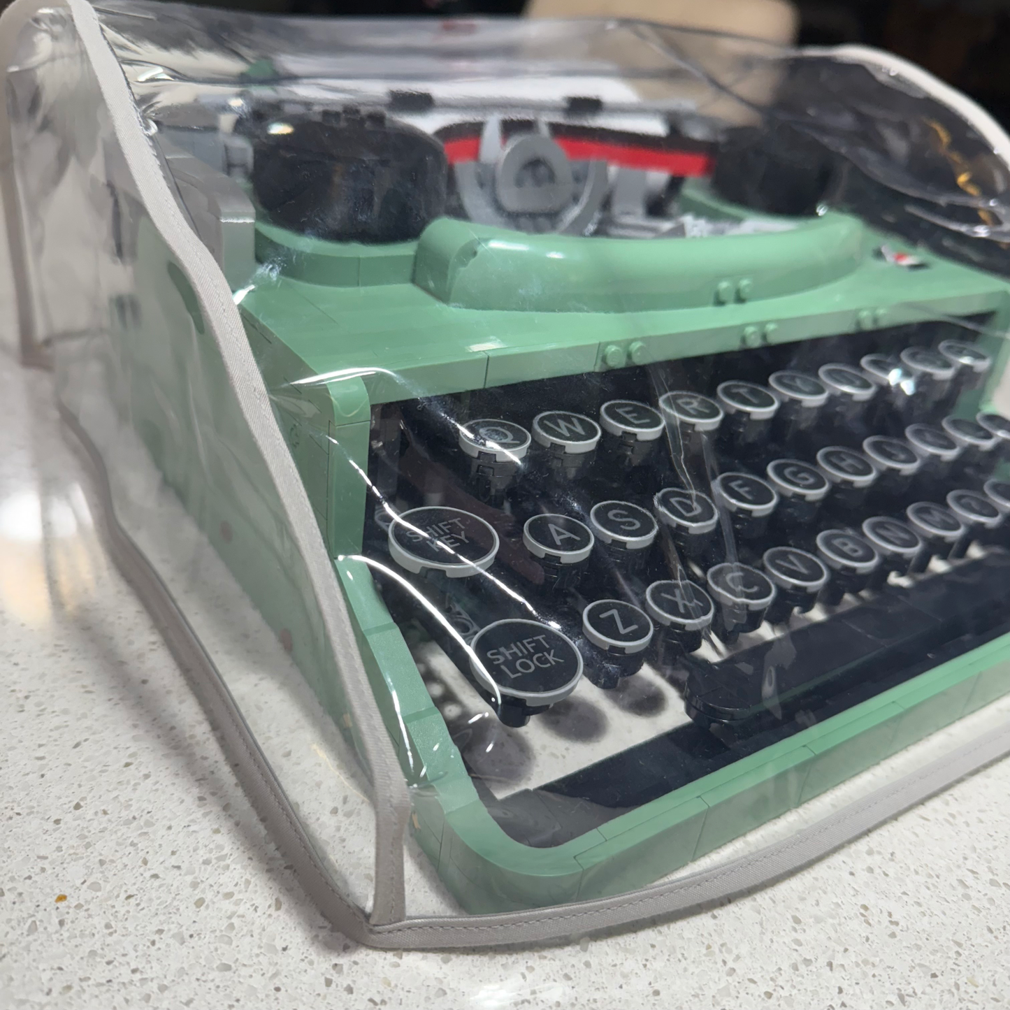 Lego® Typewriter Dust Cover in Clear Vinyl