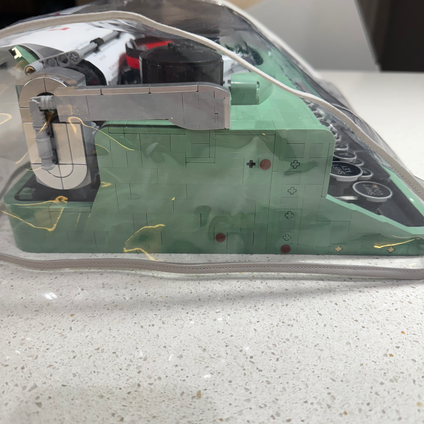 Lego® Typewriter Dust Cover in Clear Vinyl