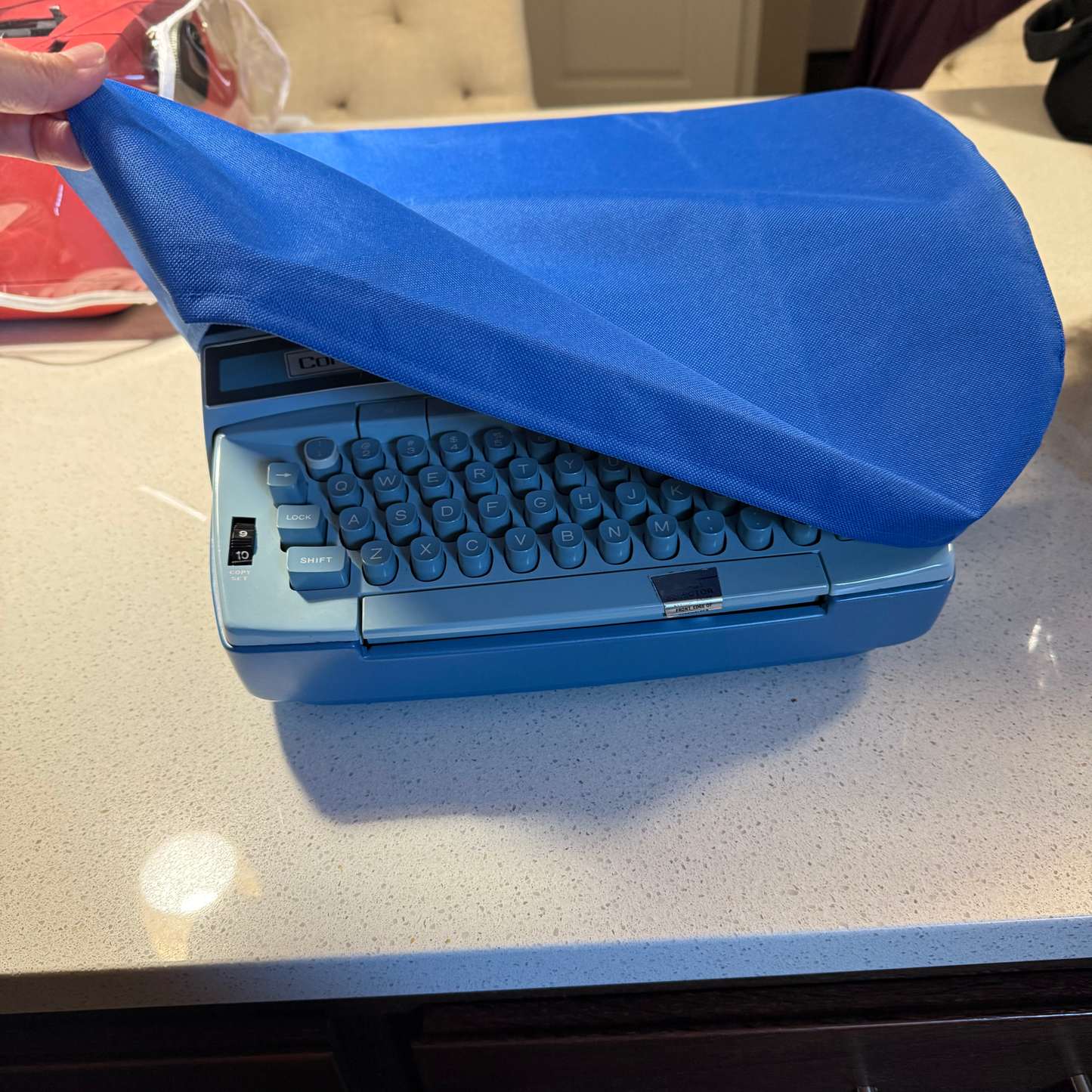 Small Electric Portable Typewriter Dust Cover in Heavy Duty Canvas