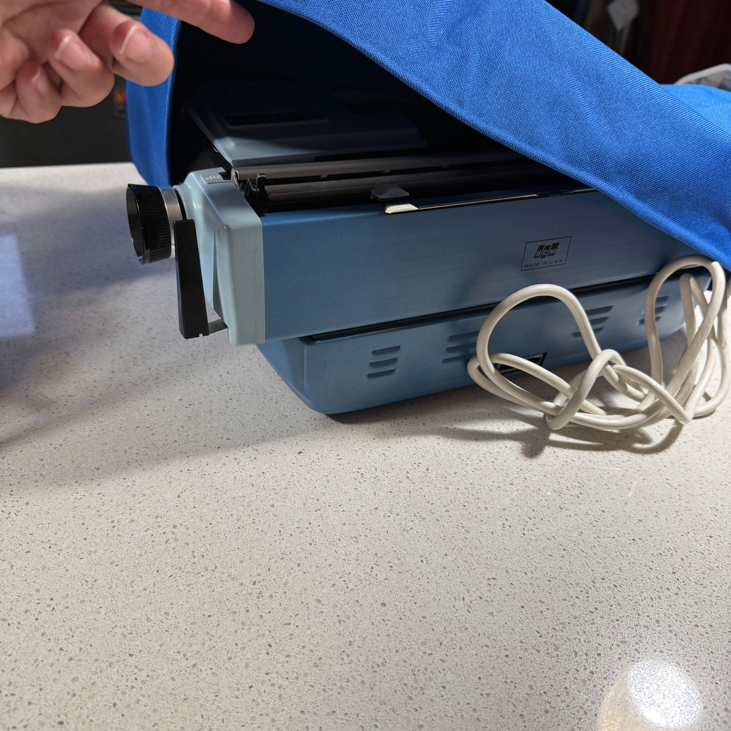 Small Electric Portable Typewriter Dust Cover in Heavy Duty Canvas