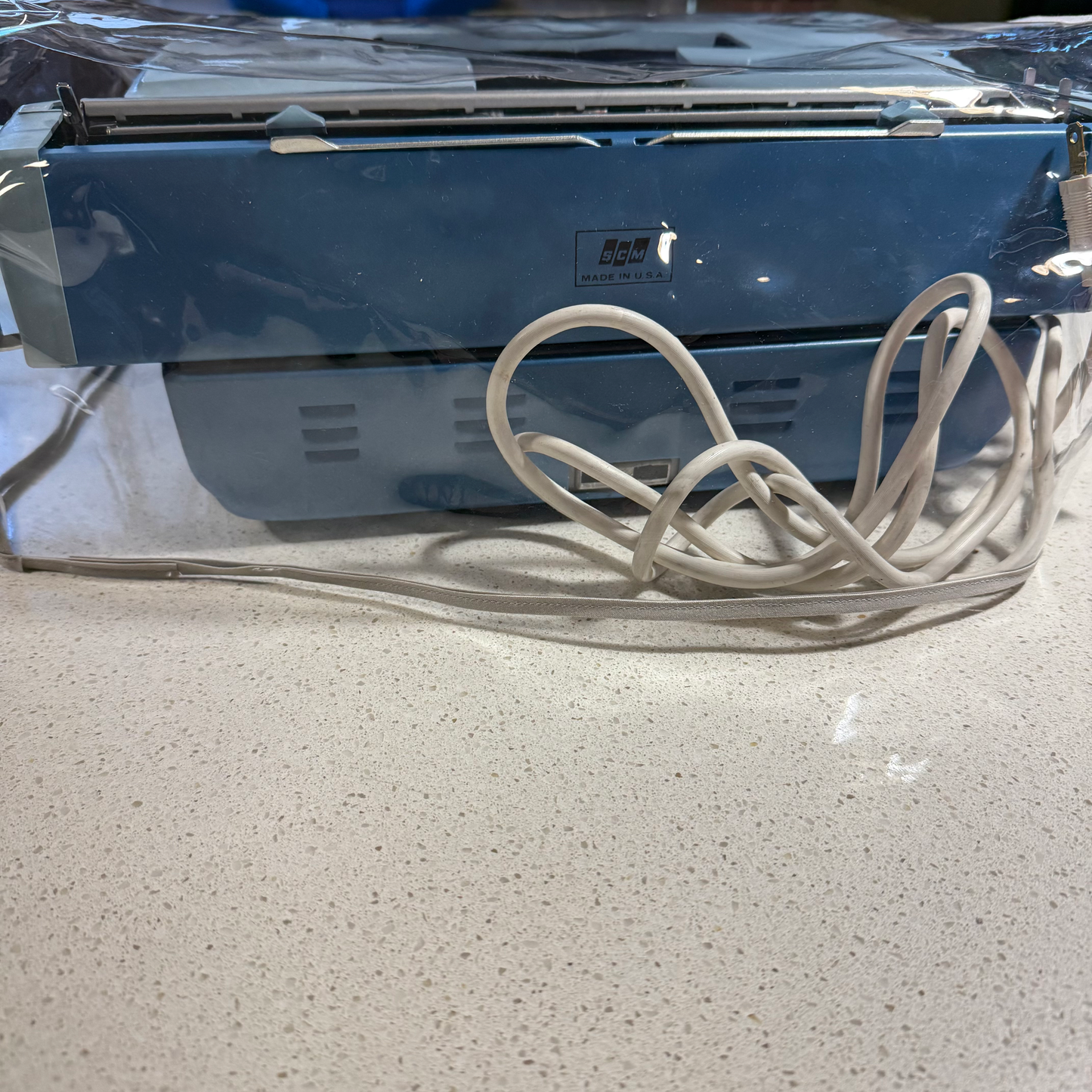 Small Electric Portable Typewriter Dust Cover in Clear Vinyl