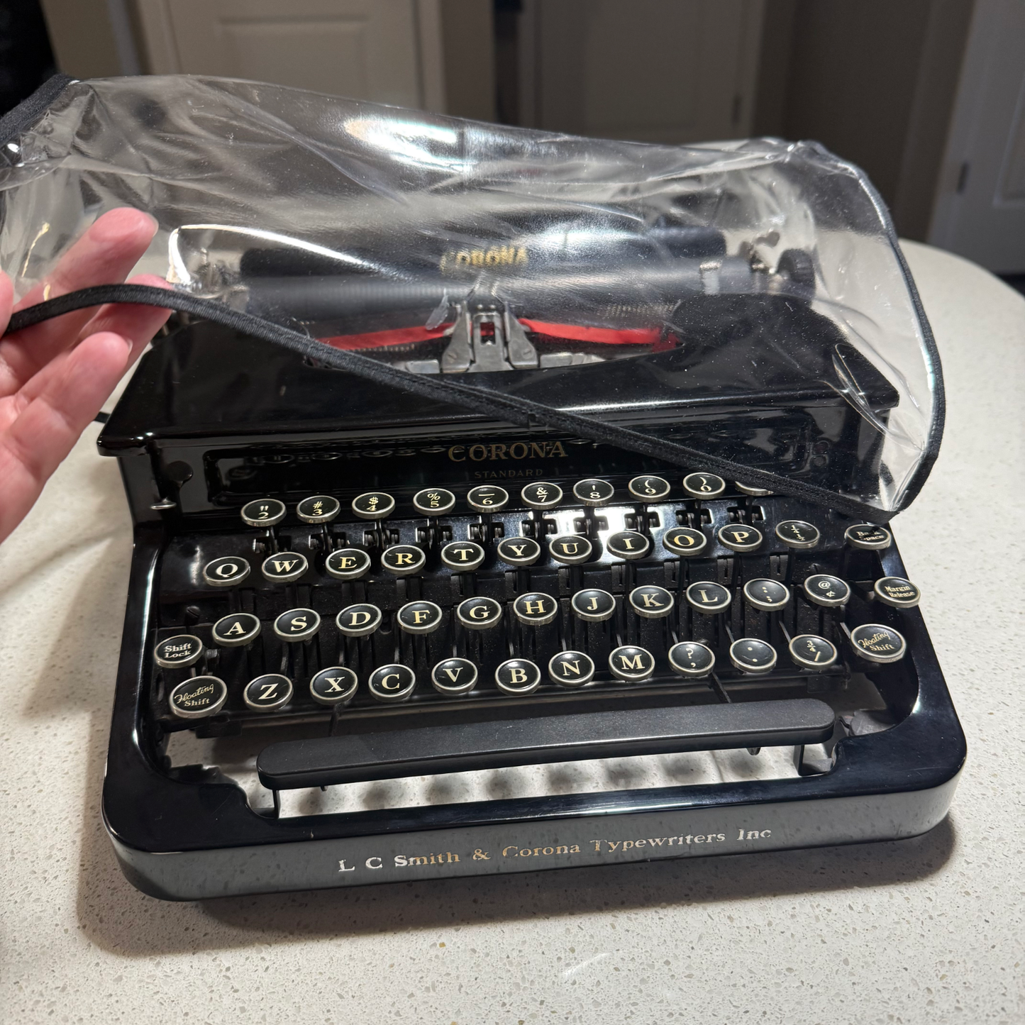 Smith Corona Flat Top Sterling - Clear Vinyl Dust Cover