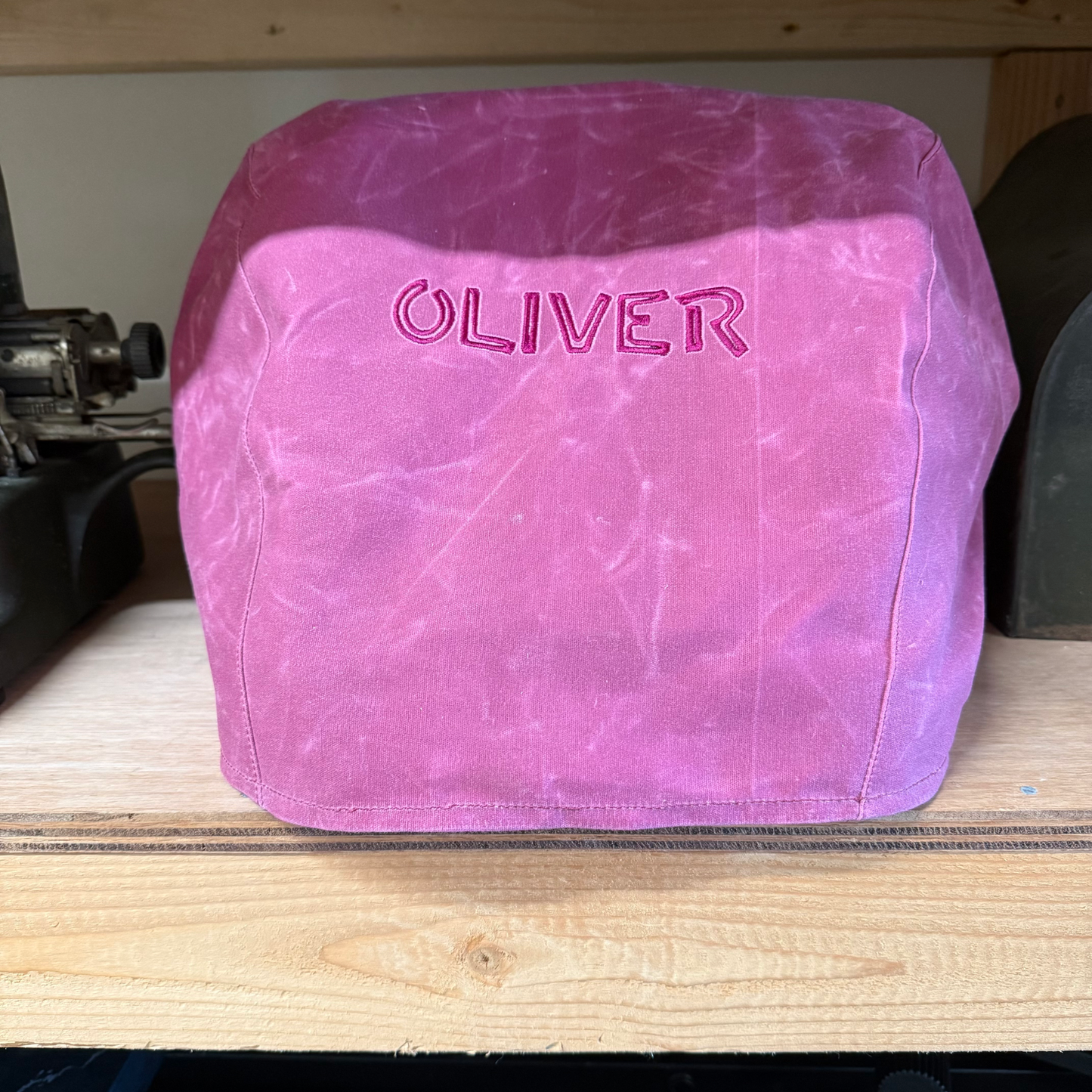 Oliver Bat Wing Dust Cover in Waxed Canvas - Embroidered