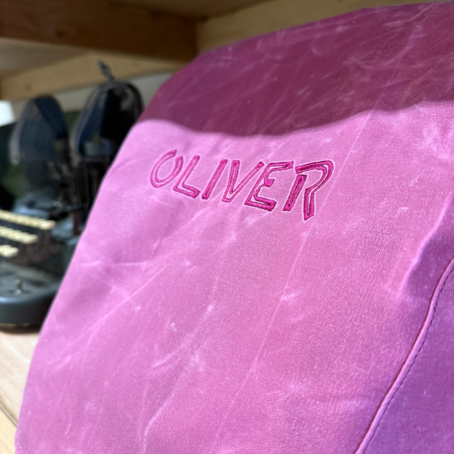 Oliver Bat Wing Dust Cover in Waxed Canvas - Embroidered