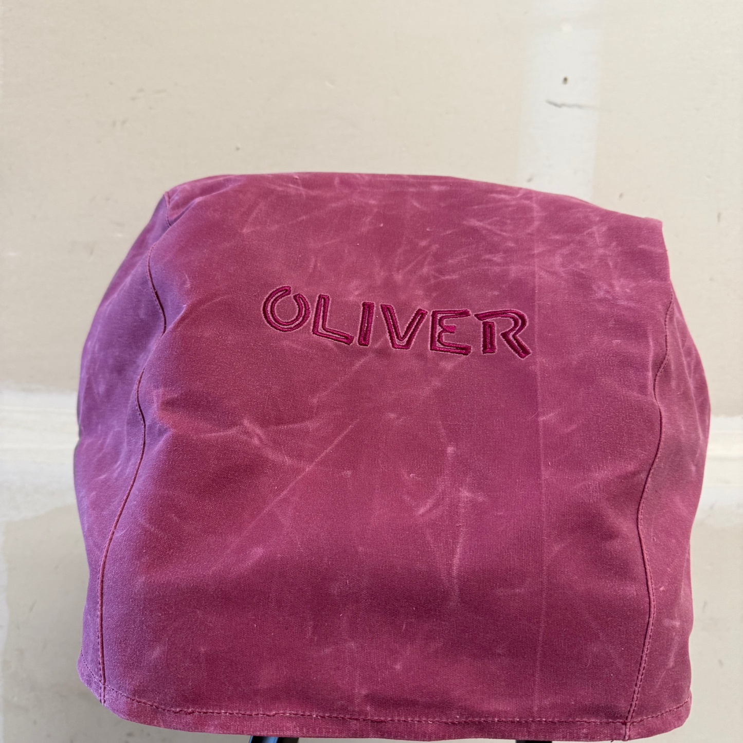 Oliver Bat Wing Dust Cover in Waxed Canvas - Embroidered