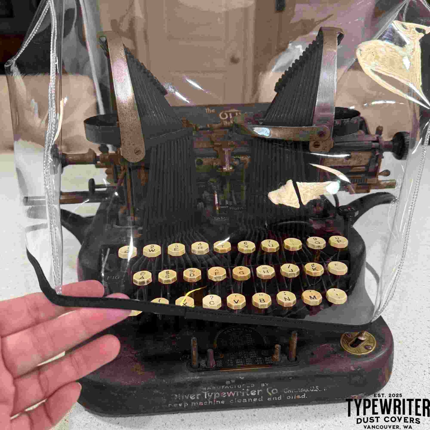 Oliver No 3/5/9 Typewriter Dust Cover in Clear Vinyl